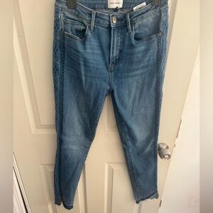 Driftwood Jackie High Rise Skinny Jeans Women's Size 26 Boho Embroidered